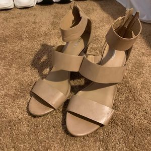 Nude wedge heels